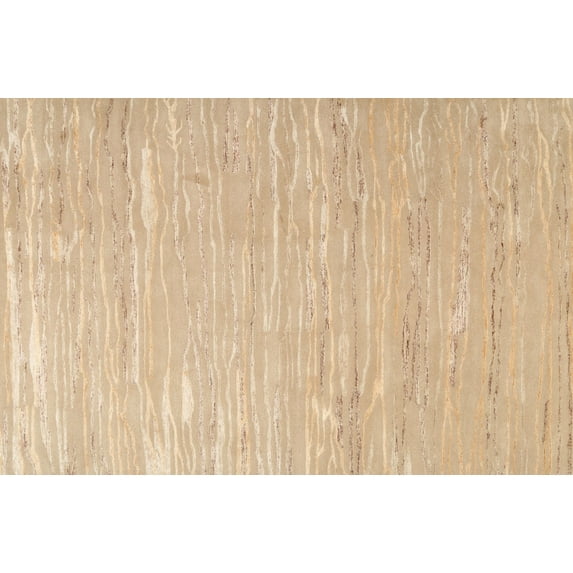 Ahgly Company Machine Washable Indoor Rectangle Contemporary Sand Brown Area Rugs, 6' x 9'