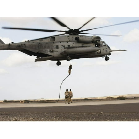 Air Force Pararescuemen Conduct a Combat Insertion and Extraction Exercise in Djibouti, Africa Print Wall