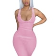 thumbnail image 3 of Women Sexy Bodycon Long Dress Deep V Neck Ribbed Tank Maxi Summer Dresses, 3 of 9