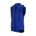 thumbnail image 2 of NOMADIC NOOK Men's Solid Color Zipper Drawstring Hoodie Vest 2 Packs, 2 of 6