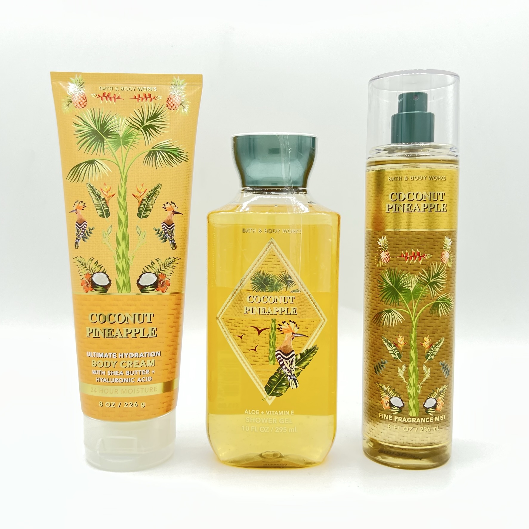 Bath & Body Works Coconut Pineapple Body Cream, Shower Gel and Fine