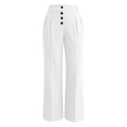 thumbnail image 4 of Womens Wide Leg Pants Straight Elastic High Waisted Cropped Pants Baggy Ice Textile Casual Trousers with Pockets, 4 of 6