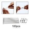 thumbnail image 6 of 100 Pieces Stainless Steel Cable Tie Reusable Cable Holder Durable Lightweight Self Locking for School Indoor Outdoor Garden Accessories 4.6mmx300mm, 6 of 8