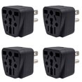 thumbnail image 1 of Adaptador de enchufe de viaje de EE. UU., 4 unidades, UE/Reino Unido/AU/In/CN/JP/Asia/Italia/Brasil a EE. UU. (tipo B), 3 enchufes de EE. UU., cargador convertidor negro, 1 of 6