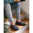 thumbnail image 3 of EverFoams Men's Comfort Memory Foam Moccasin Slippers Breathable Terry Cloth House Shoes with Anti-Skid Rubber Sole, 3 of 9