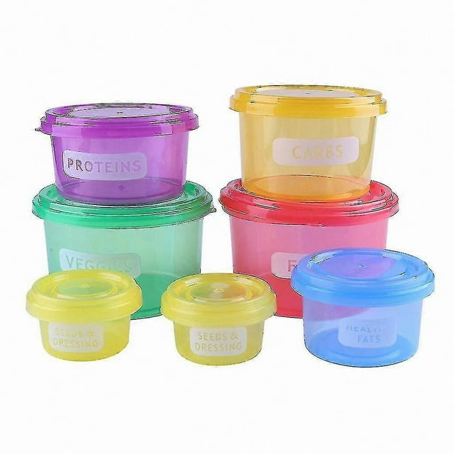 7-Piece Meal Prep Container Set for Portion Control & Healthy Eating Plan