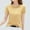 Yellow, variant on Womens Tops Striped Printed Crew Neck Loose Fit T-Shirts Trendy Vacation Short Sleeve Fashion Casual Blouses