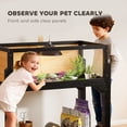 thumbnail image 5 of PawHut Tortoise Habitat, Wooden Tortoise Enclosure with Storage Shelf, Clear Windows, Lamp Holder, Openable Top, Built-in Tray, Yellow, 5 of 10