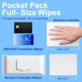 thumbnail image 2 of Travel Flushable Wipes for Adults & Kids, 112 Count (16 Packs of 7), Value Pack, Unscented & Hypoallergenic, Travel Essentials, Mini Wet Wipes with Aloe Vera, 99% Water, for Sensitive Skin, 2 of 9