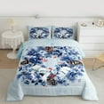 thumbnail image 2 of Manfei Red Christmas Berry King Size Comforter Sets,Xmas Flower Wreath Bedding Comforter Set,Blue Red Bedding Set For Kids,Microfiber Bedroom Decor,3 Pieces, 2 of 8
