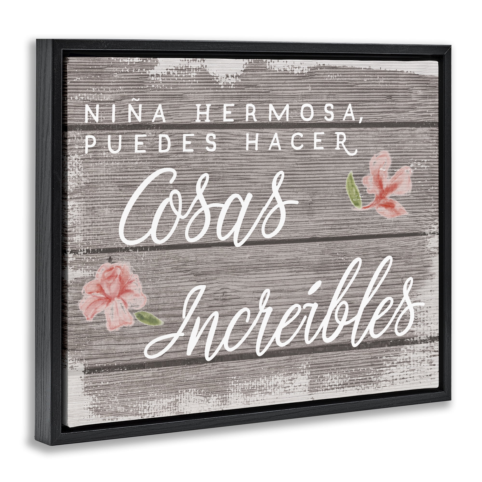 Stupell Industries Niña Hacer Cosas Increíbles Inspirational Quotes & Sayings Painting Black Floater Framed Art Print Wall Art, 31 x 25