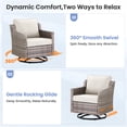 thumbnail image 3 of Giantfurnni 3-Piece Wicker Patio Set - 2 High Back Swivel Rockers with Side Table & Beige Cushions, 3 of 9
