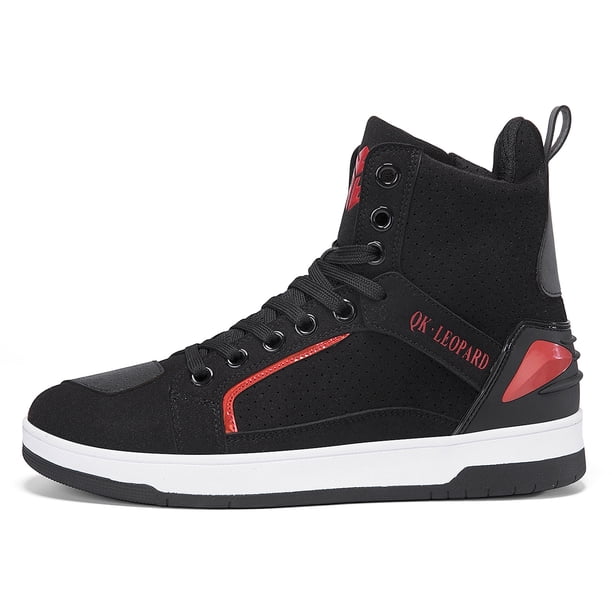 Botas de moto transpirables para todas las estaciones - Zapatillas de ciclismo para moto unisex,Negro rojo,44