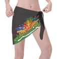 thumbnail image 7 of Women Haiti Coat Of Arms Sarong Coverups Chiffon Short Swimsuit Wrap Skirt Beach Bikini Tie Cover Up Wraps, 7 of 7