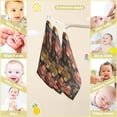 thumbnail image 3 of 5 PCS Violin and Golden Keys Baby Muslin Washcloths, Embroidery Style Soft Absorbent Face Towel Burp Cloths Cotton Bath Wipes Infant Wash Cloth for Newborn Boys Girls, 3 of 7