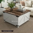 thumbnail image 3 of HOMCOM Farmhouse Lift Top Coffee Table with Flip-top Lids and Hidden Compartments, White, 3 of 10