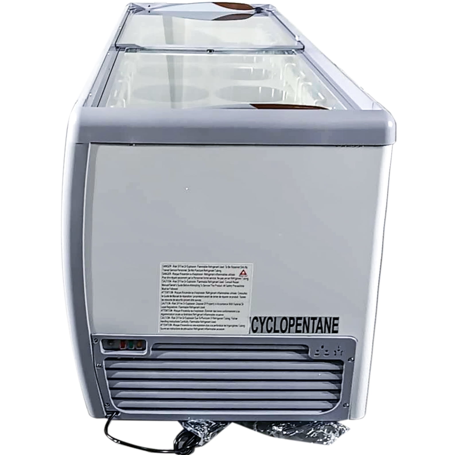 71” NSF Ice Cream Glass Dipping Cabinet Freezer, 12 Tub Gelato Showcase, Commercial Display Chest with Sliding Glass Lid