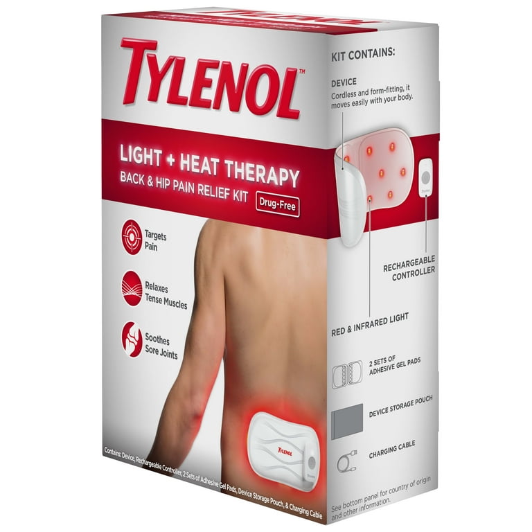 Tylenol Light + Heat Therapy Drug-Free Back & Hip Pain Relief Kit, 6 Items