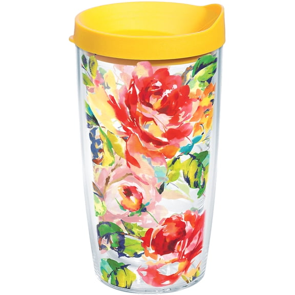 Tervis Fiesta Floral Bouquet Made in USA Double Walled  Insulated Tumbler Travel Cup Keeps Drinks Cold & Hot, 16oz, Classic