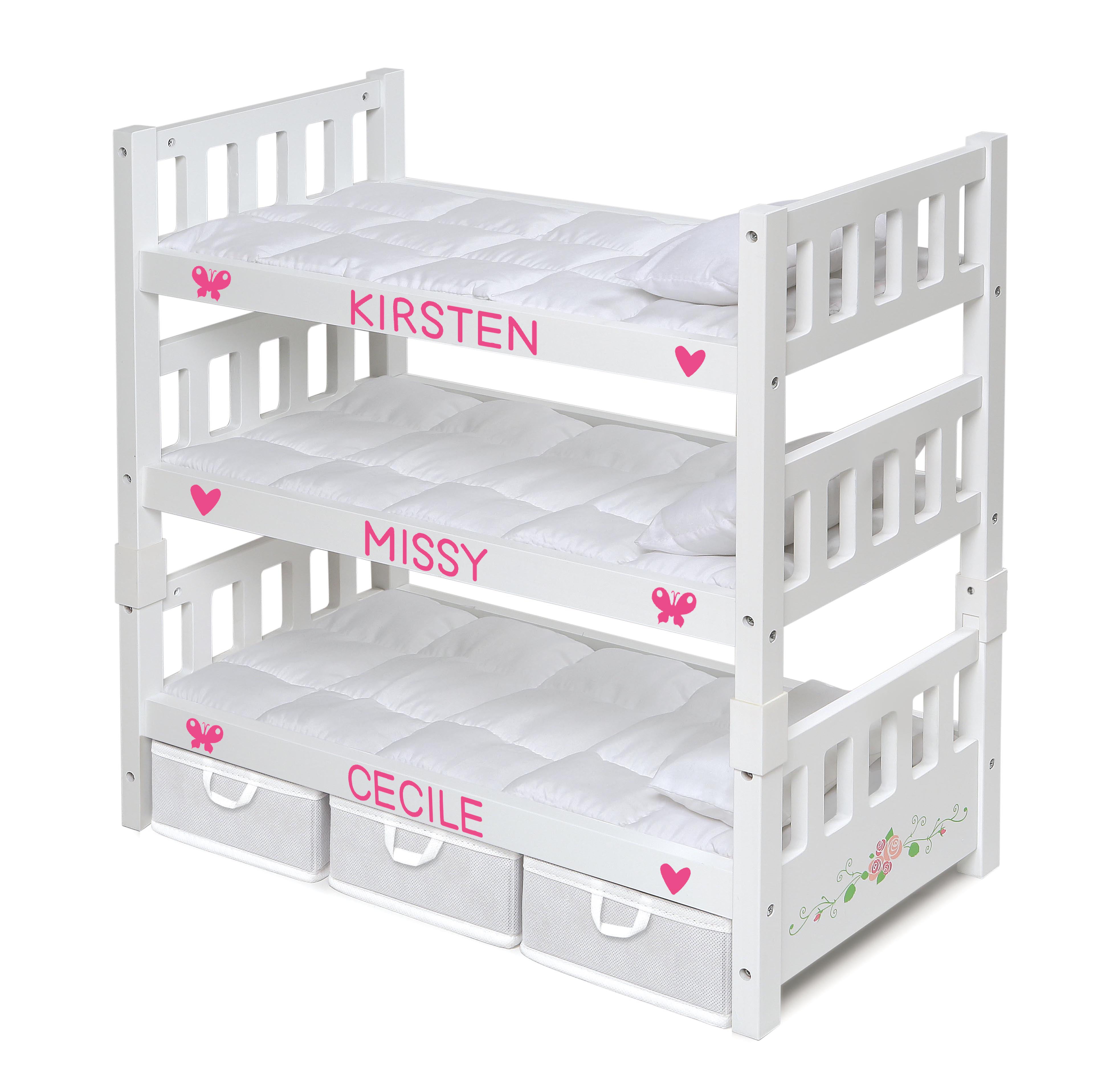 American Girl Doll Triple Bunk Bed Up, 18 Doll Triple Bunk Bed