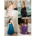 thumbnail image 3 of Ekouaer Women's Nightgown Sleeveless Sleepwear Wide Strap Sleep Shirt Pleated Scoopneck Nightshirt, 3 of 5