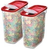 Rubbermaid Modular Pantry Organization Food Storage Containers, 2 Pack Cereal Keeper with Flip Top Lids, 18 Cup, Red