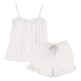 thumbnail image 4 of Endives Womens Cami Pajama Sets Home Wear Low Cut Tank Top and Shorts Set Solid Color 2 Piece Pajamas Sets Camisole Lounge Set Sleepwear, 4 of 4