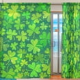 thumbnail image 2 of Coolnut Green Shiny Clover Sheer Gauze Door Curtain Window Curtain Drapes for Living Room Kids Bedroom Window Treatment Decor W55 x L84 In 2 Panels, 2 of 4