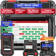 Launch X431 PRO3 APEX Wireless Car Diagnostic Scanner All-System Diagnostics Online Coding, Topology Map, CAN FD & DoIP, HD Truck Scan, 37+ Services, IMMO,10.1 Inch