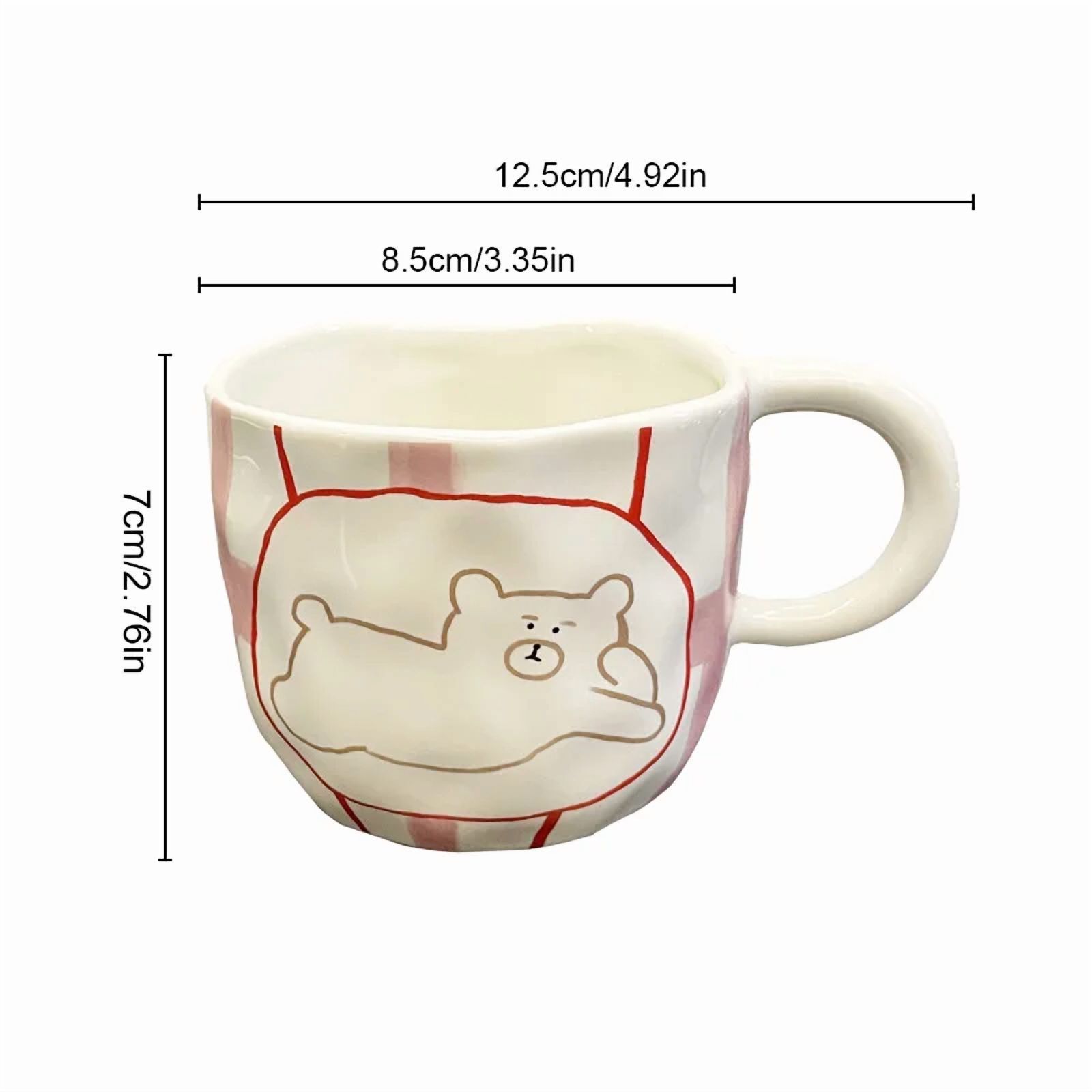 Espresso cup Hand Pinched Irregular Ceramic Mug Cute Bear Pattern Coffee Cup