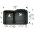 thumbnail image 2 of Blanco 441598 32" Undermount DIAMOND 1-3/4 with Low Divide Reverse SILGRANIT Sink Anthracite, 2 of 2