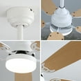 thumbnail image 3 of 52 Inch Indoor Ceiling Fan with Led Light Modern Ceiling Fans 5 Blades 6 Speed Remote Control Reverse Airflow for Patio Living Room, Bedroom, Office,Indoor Outdoor,White, 3 of 8