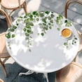 thumbnail image 3 of Green Eucalyptus Leave Round Fitted Table Cover Watercolor Retro Leaf Waterproof Table Cloth with Elastic Edge Wipeable Tablecloth for Picnic Camping Party Fits 36"-44" Diameter, 3 of 8