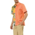 thumbnail image 4 of Lars Amadeus Men's Floral Stripes Patchwork Button Down Summer Printed Shirts, 4 of 6