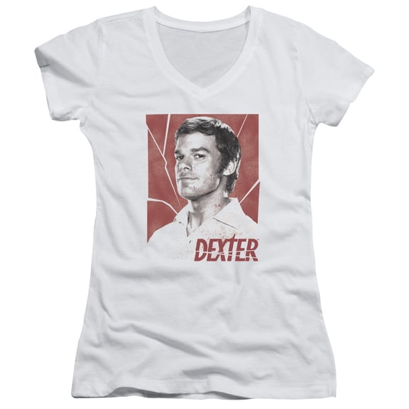 Dexter Poster Junior Women's V-Neck T-Shirt White