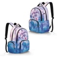 thumbnail image 2 of FKELYI Kids School Backpack for Boys Girls Pink Hibiscus Flower Dolphin Print 17 inch Schoolbag Lightweight Casual Daypack with Multi-Pockets for Elementary Student, 2 of 7