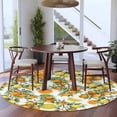 thumbnail image 3 of Round Rug 7Ft Washable Non-Slip, Orange Lemons Circle Area Rugs for Living Room Bedroom, Summer Botanical Farmhouse Vintage Art Indoor Floor Mats Carpet Runner for Home Decor Aesthetic, 3 of 8
