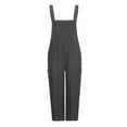 thumbnail image 6 of Ersazi Womens Jumpsuits Casual Women Sleeveless Dungarees Loose Cotton Linen Long Playsuit Party Jumpsuit Baggy Sweatpants for Women Dark Gray 3Xl, 6 of 8