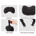 thumbnail image 6 of Naittoop Black Adjustable and Removable Travel Neck Pillow with Eye Mask – 9in Cotton Sleeping Pillow with Hook Storage Portable for Airplane Plane Travel Accessories, 6 of 6