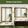 thumbnail image 4 of Anyrose 40.2"x30" Rectangular Wooden Framed Vanity Bathroom Mirror, Brown, 4 of 5