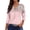 A004-Pink, variant on Womens Tops Dressy Casual 3/4 Sleeve Tee Tops Henley Neck Button Down Graphic Print Half Sleeve Blouse Tshirts