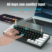 UHM 60% Wired Mechanical Gaming Keyboard,RGB Backlit Mini Keyboard with Blue Switch/Multimedia Keys,Waterproof Small Ultra-Compact 61 Keys Keyboard for PC/Mac Gamer,Typist,Travel,Black&White