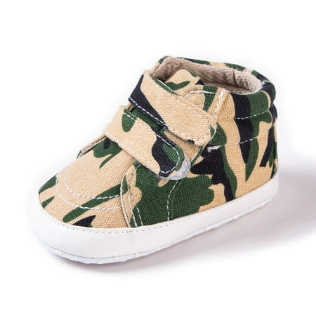 Newborn Baby Infants Girl Boy Camouflage Soft Anti-slip Canvas Shoes