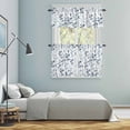 thumbnail image 5 of Blue Botanical Kitchen Curtains Sets for Windows 36 Inch Length, Watercolor Spring Floral Summer Leaf Rod Pocket Window Treatments Tier Curtains and Valances Set for Bedroom/Bathroom, 5 of 8