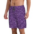 thumbnail image 2 of Balery Purple Glitter Traje de Baño Estilo Hawaiano para Hombre, Shorts de Secado Rápido con Bolsillos-3X-Large, 2 of 6
