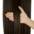 thumbnail image 5 of SHCKE Invisible Wire Hair Extensions 22 Inch Straight Hair Extensions Secure Fish Line Extensions Synthetic Hairpiece with Removable Secure Clips Dark Brown Mix Light Auburn, 5 of 6
