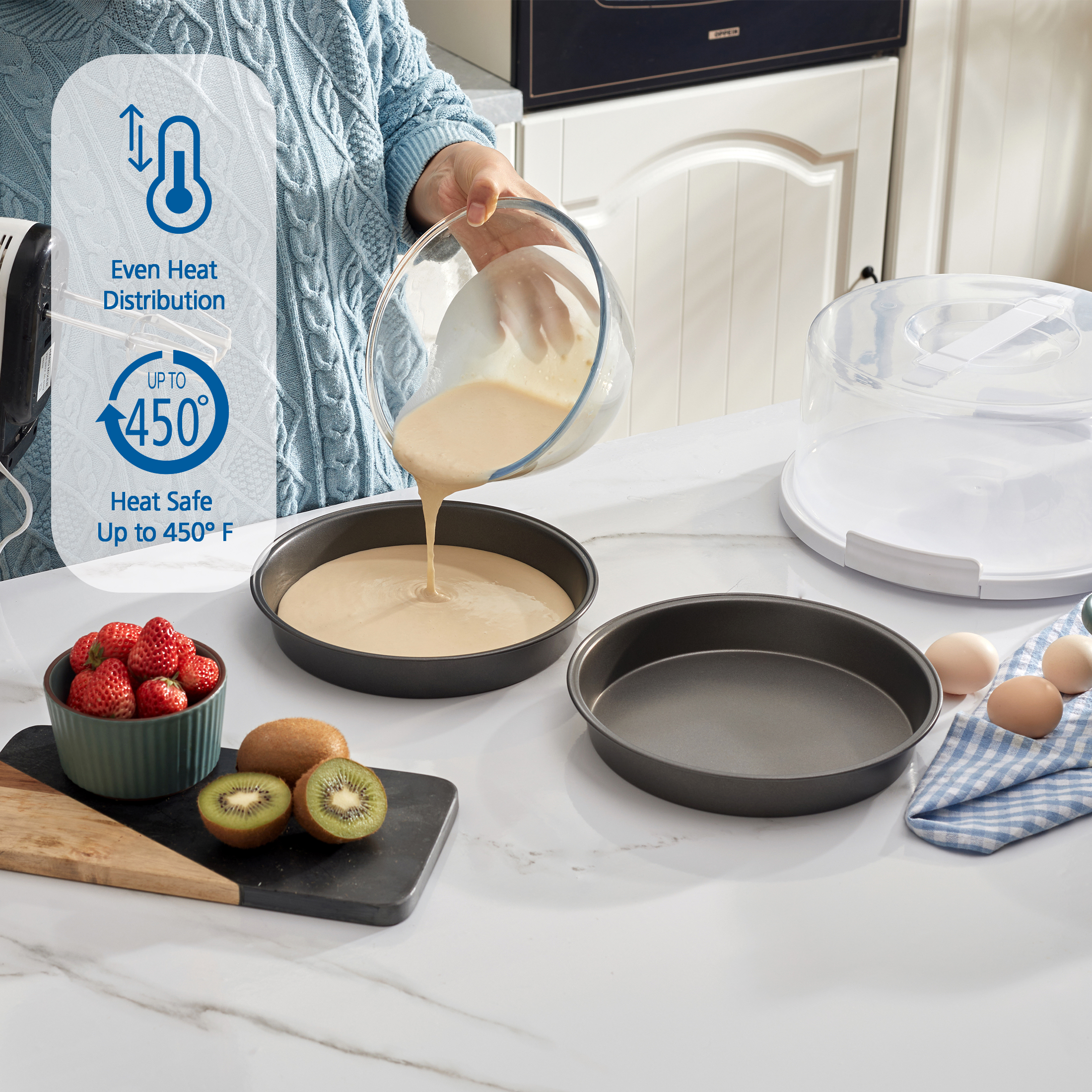 Mainstays 12" Cake Carrier with Two 9" Round Cake Pans photo 4