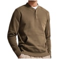thumbnail image 2 of BXINGOHAI Men's casual Crewneck Sweatshirt Thick Loose fit Soft Basic Pullover Sweatshirt Today Sales Brown,3XL, 2 of 6