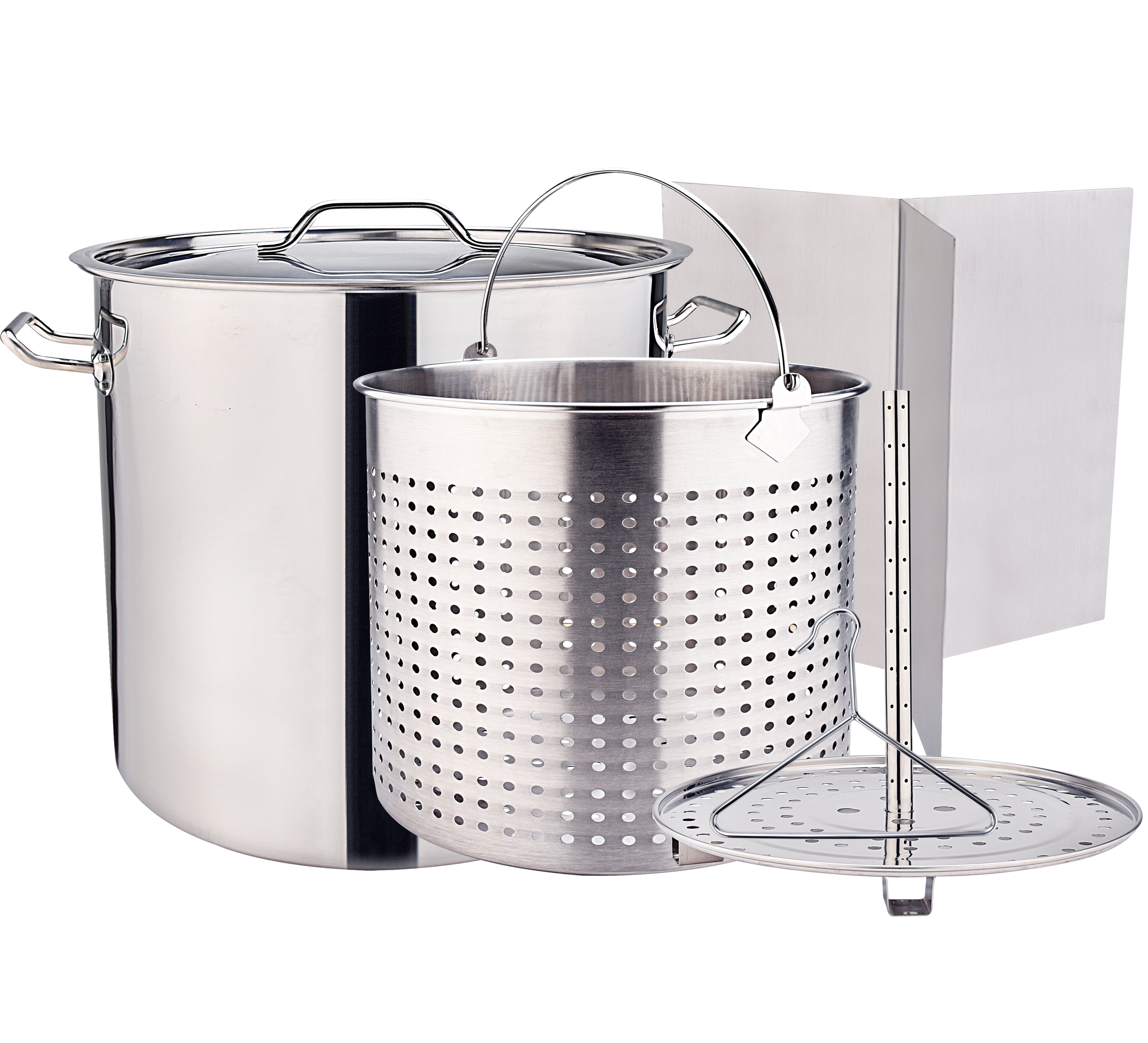 Large Stock Pot with Lid - 9L Heavy Duty Stainless Steel Pot for Soup,  Stew, Seafood, Stock, Canning or Catering - Induction Pot w/Riveted  Anti-heat