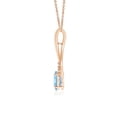 thumbnail image 2 of ANGARA Natural Oval Aquamarine Wishbone Pendant with Diamond Accents in 14K Rose Gold for Women (Size-7x5mm) | March Birthstone, Anniversary, Jewelry Gift for Women | Natural Aquamarine Necklace, 2 of 8